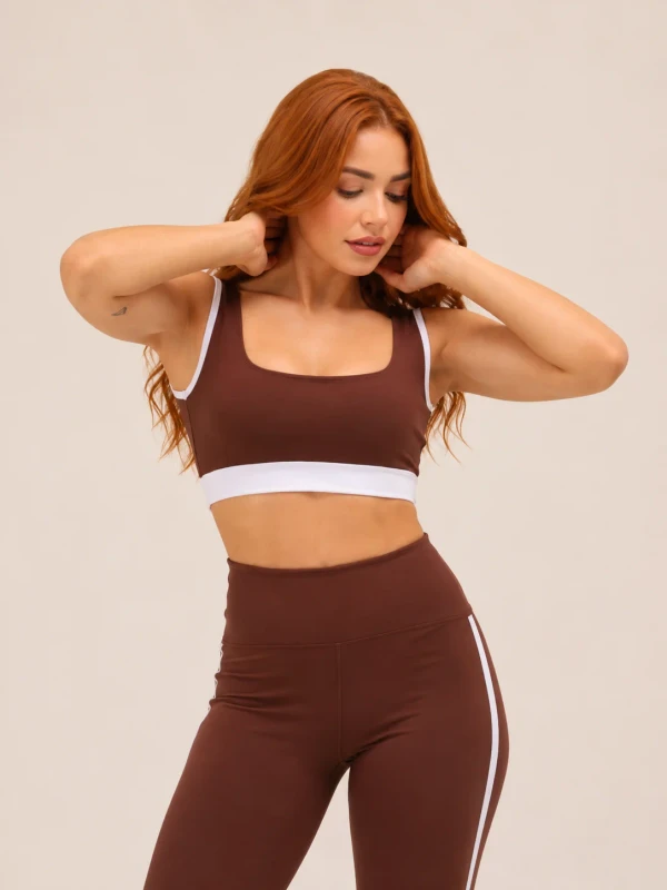 Conj. Calça E Top Duo Brow - Chocolate c branco