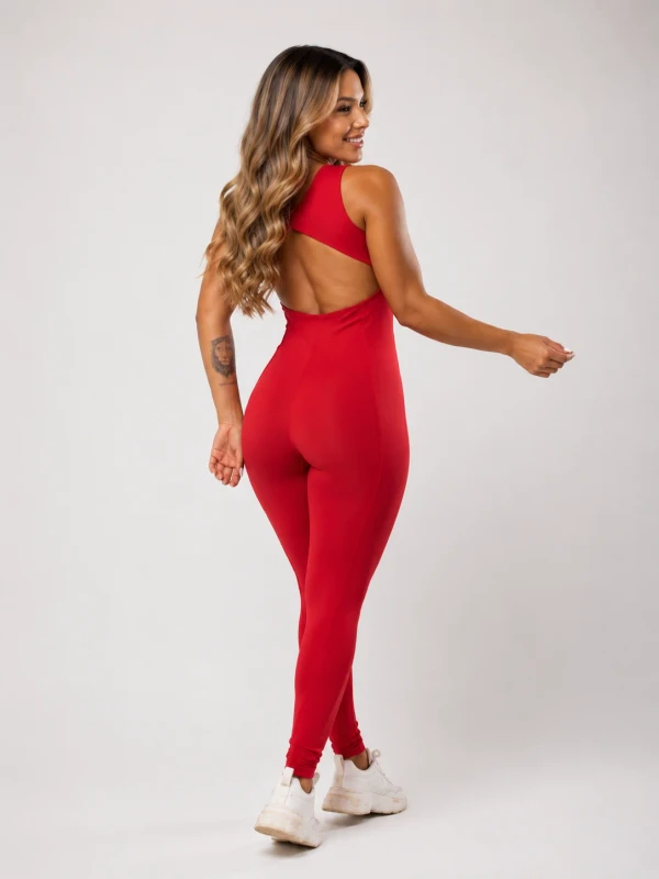 Macação Longo Alta Compressão Bruna - Vermelho