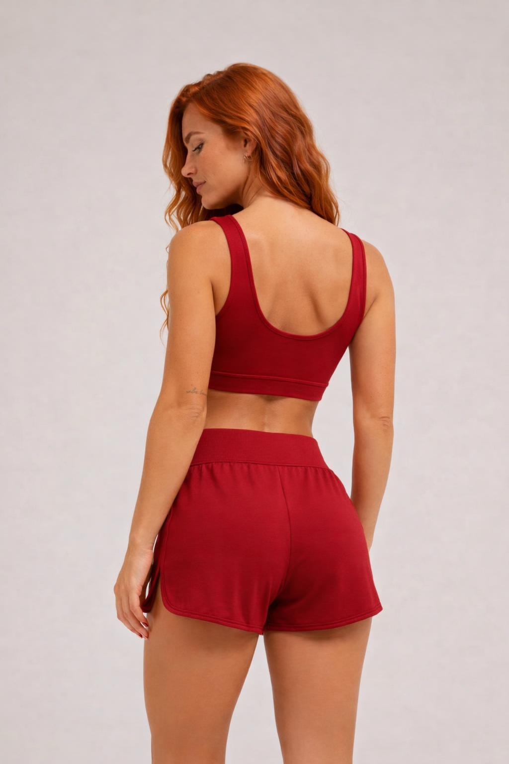 Conj. Short Duplo Emi - Cereja