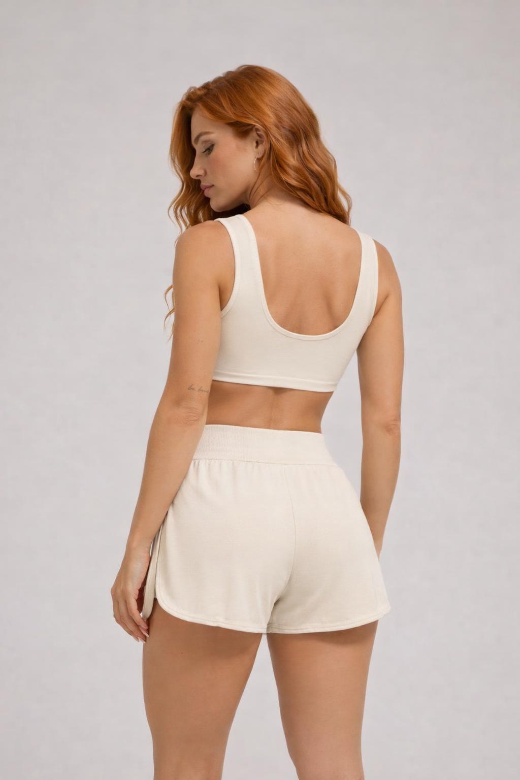 Conj. Short Duplo Emi - Bege
